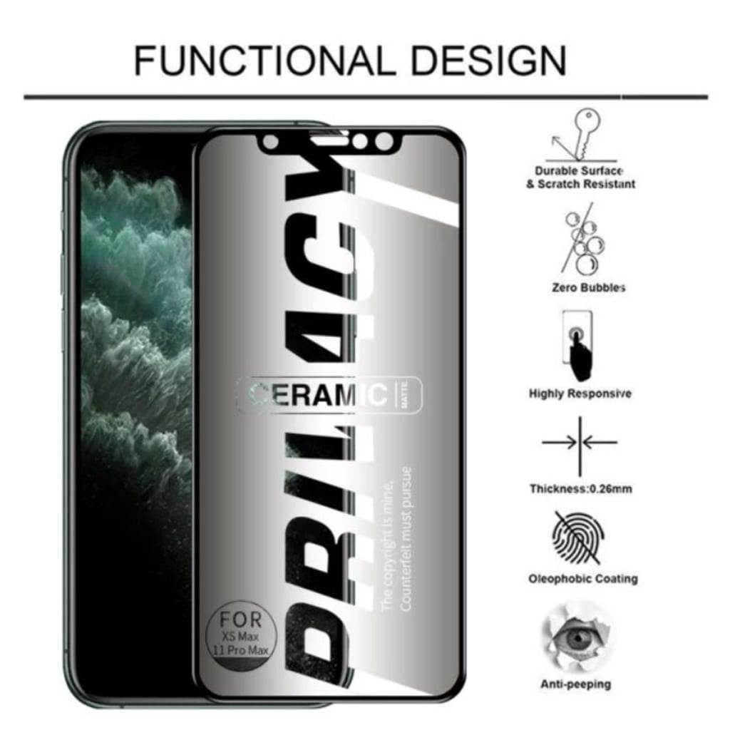 Film Céramique Anti-Espion Mat 9H pour iPhone 13 à iPhone 17 Pro Max – Protection Écran Premium Anti-Reflet et Anti-Rayures